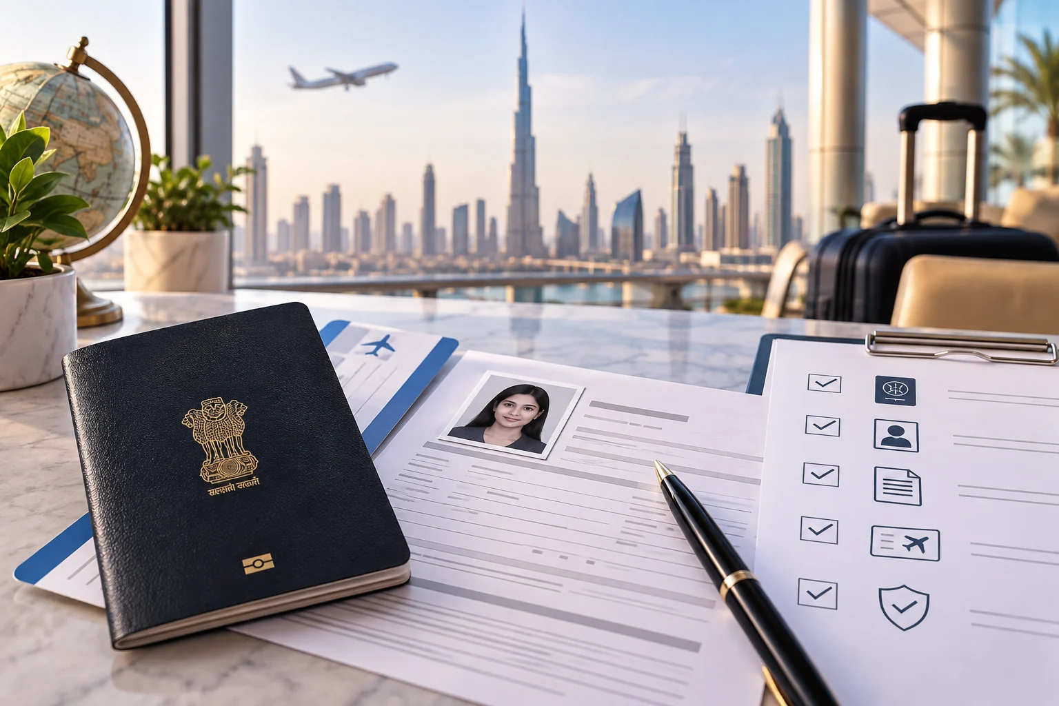 Dubai visa document requirements for Indian travellers with passport and application checklist