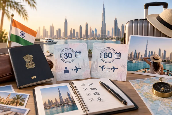 Dubai tourist visa types including 30-day and 60-day options