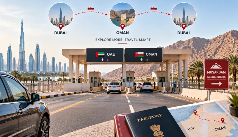 Indian traveller travelling from Dubai to Oman and returning to the UAE with the correct visa entry type